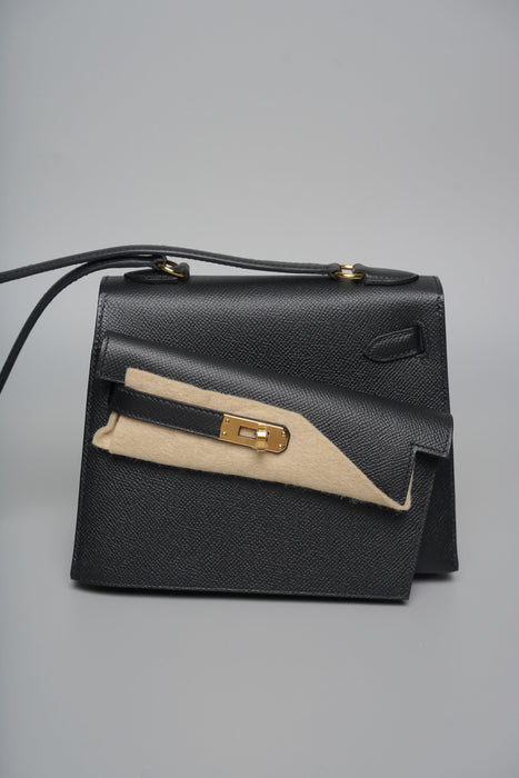 Hermes Kelly Desordre in Noir Epsom Ghw (Brand New)