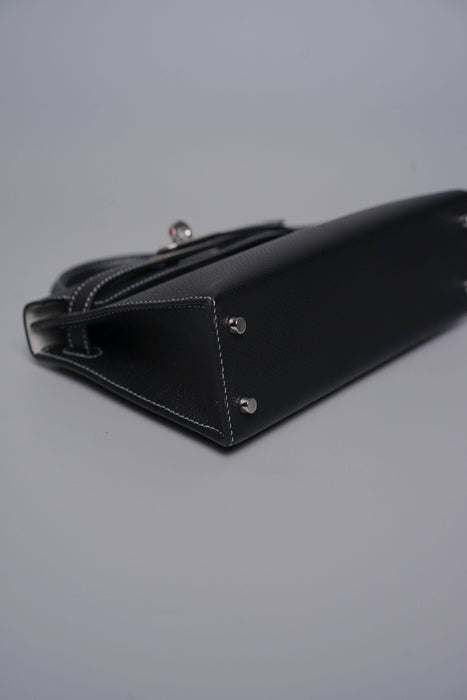 Hermes HSS Kelly 20 in Noir x Gris Meyer Stitching Phw (Brand New)