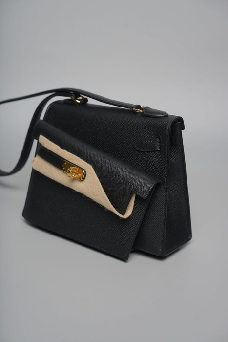 Hermes Kelly Desordre in Noir Epsom Ghw (Brand New)