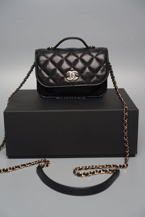 Chanel Business Infinity Flap Bag Mini in Black Caviar (Brand New)