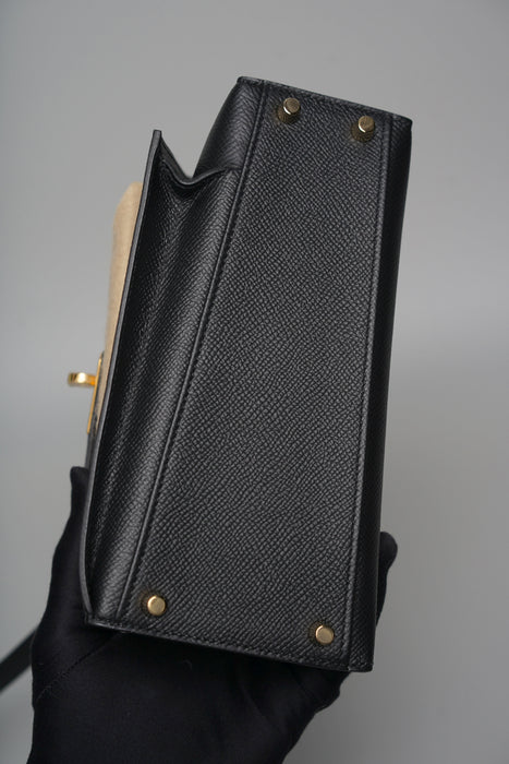 Hermes Kelly Desordre in Noir Epsom Ghw (Brand New)