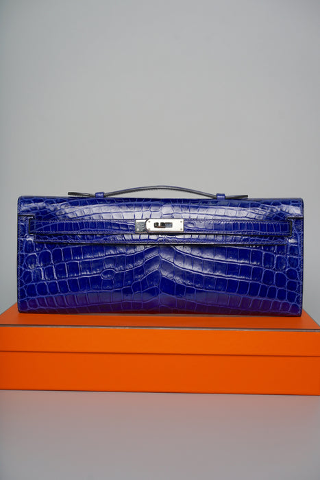Hermes Kelly Cut in Blue Electrique Phw