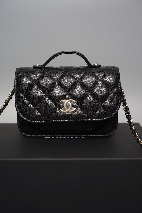 Chanel Business Infinity Flap Bag Mini in Black Caviar (Brand New)