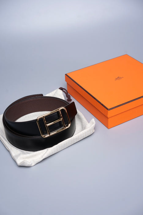 Hermes Reversible Belt in Noir Ghw (Brand New)