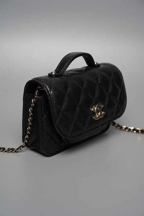 Chanel Business Infinity Flap Bag Mini in Black Caviar (Brand New)