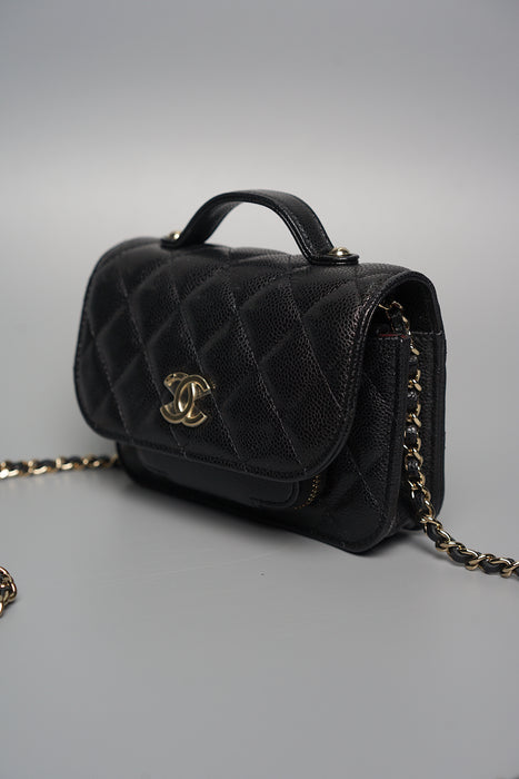 Chanel Business Infinity Flap Bag Mini in Black Caviar (Brand New)