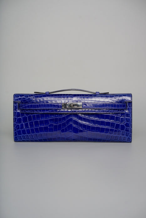 Hermes Kelly Cut in Blue Electrique Phw