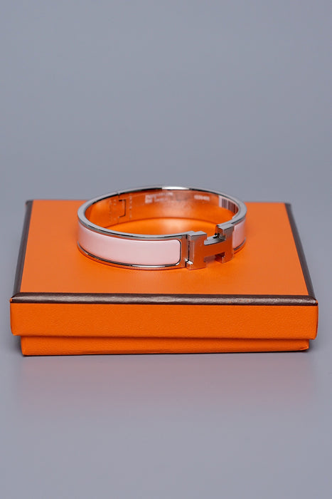 Hermes Clic H Bracelet in Rose Candeur Phw Size PM (Brand New)