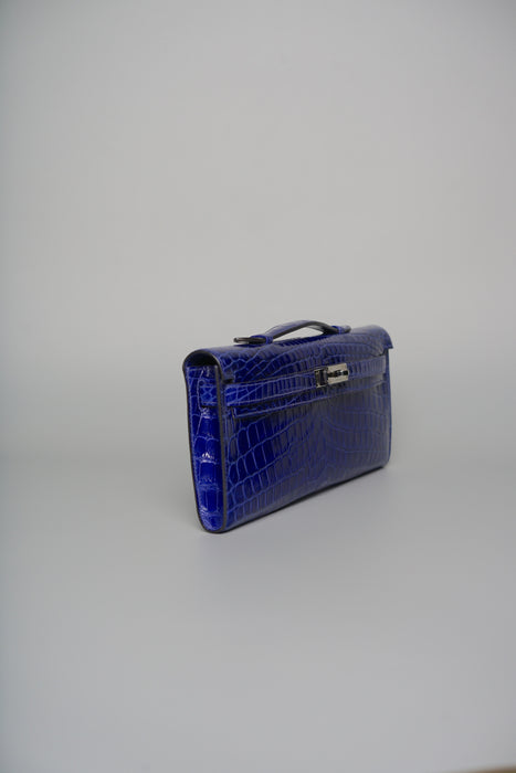 Hermes Kelly Cut in Blue Electrique Phw