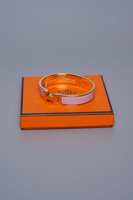 Hermes Clic H Bracelet in Rose Nacarat Ghw Size PM (Brand New)