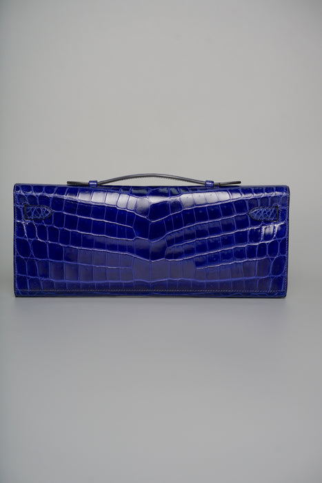 Hermes Kelly Cut in Blue Electrique Phw