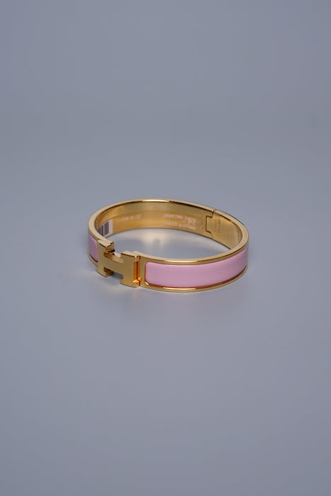 Hermes Clic H Bracelet in Rose Nacarat Ghw Size PM (Brand New)