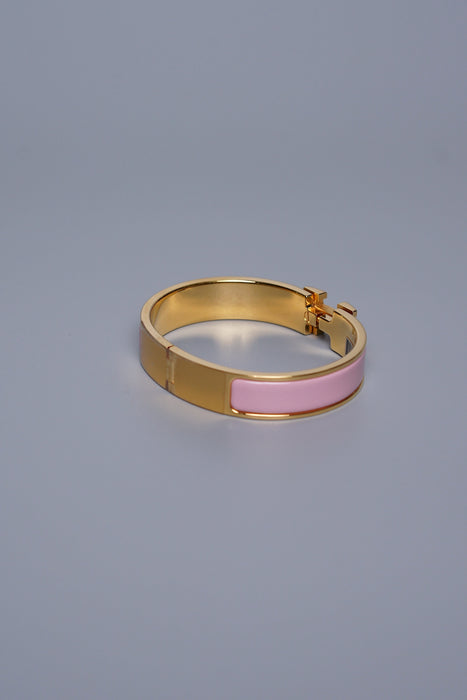 Hermes Clic H Bracelet in Rose Nacarat Ghw Size PM (Brand New)