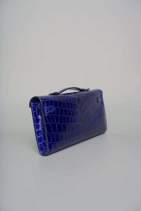 Hermes Kelly Cut in Blue Electrique Phw