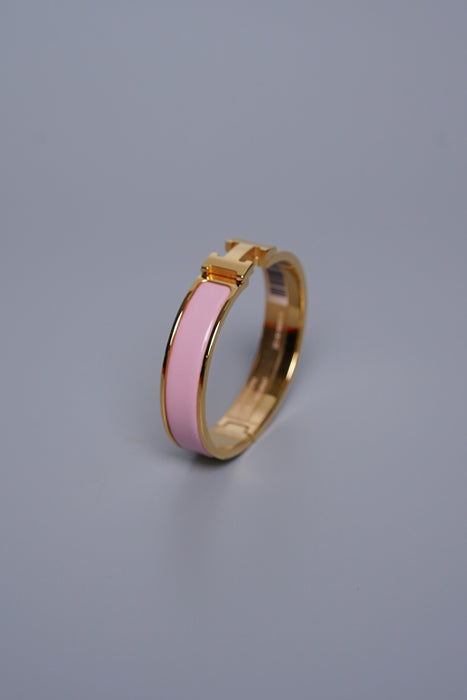 Hermes Clic H Bracelet in Rose Nacarat Ghw Size PM (Brand New)