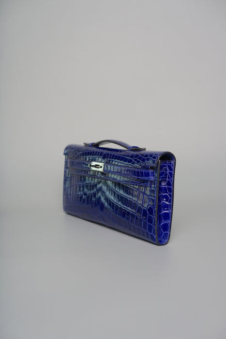 Hermes Kelly Cut in Blue Electrique Phw