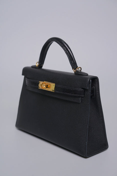 Hermes Kelly 20 Touch in Madame Matte Lizard Noir Ghw