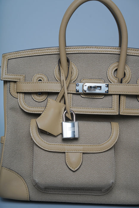 Hermes Cargo Birkin 25 in Beige Marfa / Poussiere Phw (Brand New)