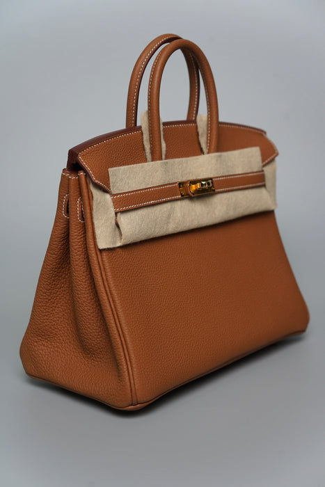 Hermes Birkin 25 in Gold Togo Ghw (Brand New)