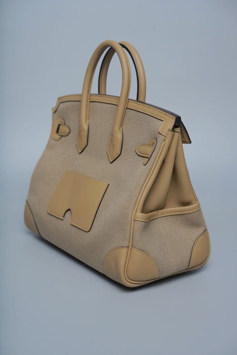 Hermes Cargo Birkin 25 in Beige Marfa / Poussiere Phw (Brand New)
