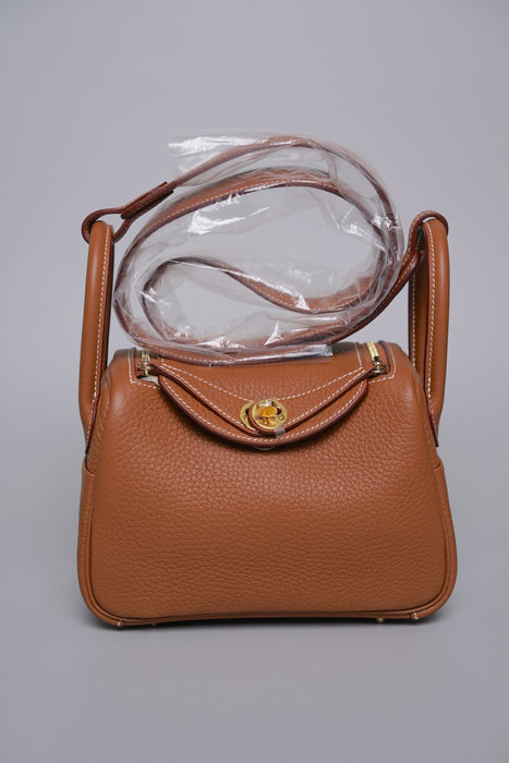 Hermes Mini Lindy II in Gold Ghw (Brand New)