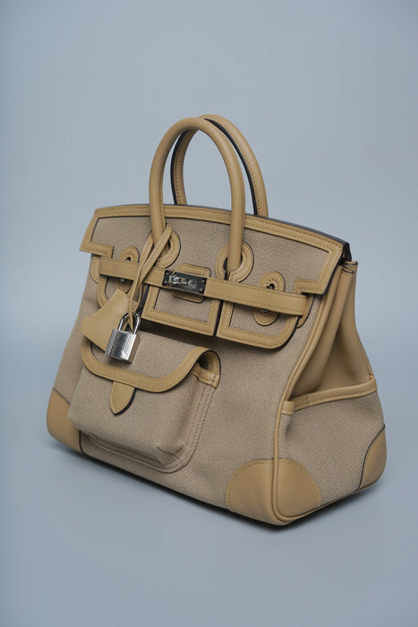 Hermes Cargo Birkin 25 in Beige Marfa / Poussiere Phw (Brand New)