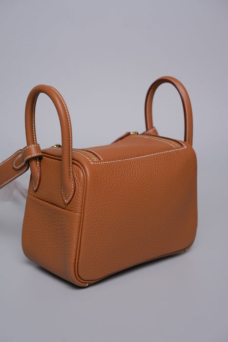 Hermes Mini Lindy II in Gold Ghw (Brand New)