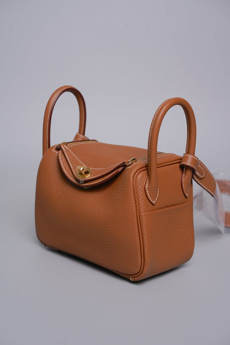 Hermes Mini Lindy II in Gold Ghw (Brand New)