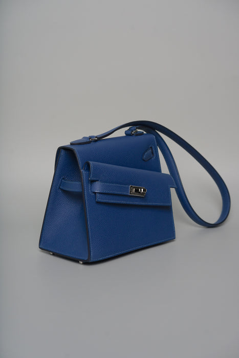Hermes Kelly Desordre in Blue Tie Epsom Phw