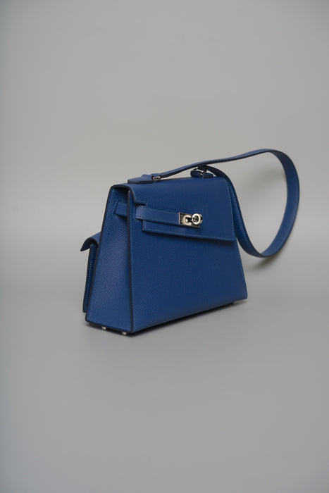 Hermes Kelly Desordre in Blue Tie Epsom Phw