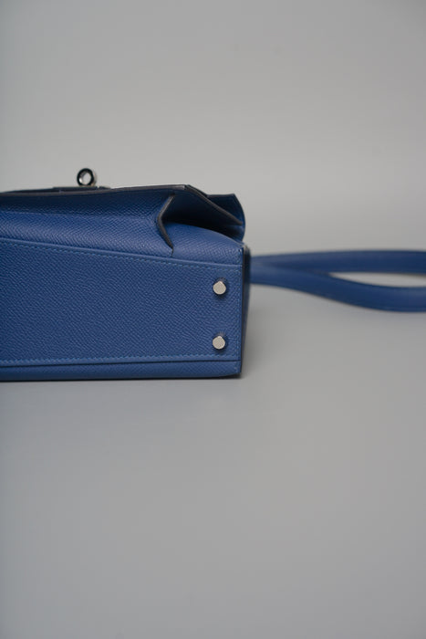Hermes Kelly Desordre in Blue Tie Epsom Phw