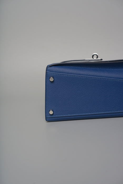 Hermes Kelly Desordre in Blue Tie Epsom Phw