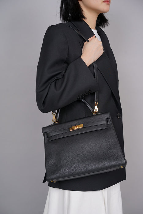 Hermes Kelly 32 Black Togo Retourne Ghw