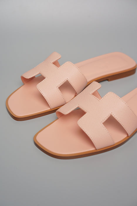 Hermes Oran Sandals in Rose Pale Size 38.5 (Brand New)