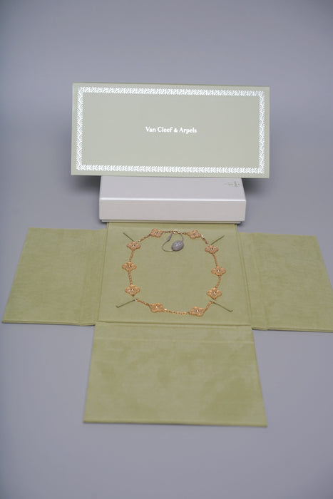 VCA Vintage Alhambra necklace, 10 motifs, Yellow Gold (Brand New)