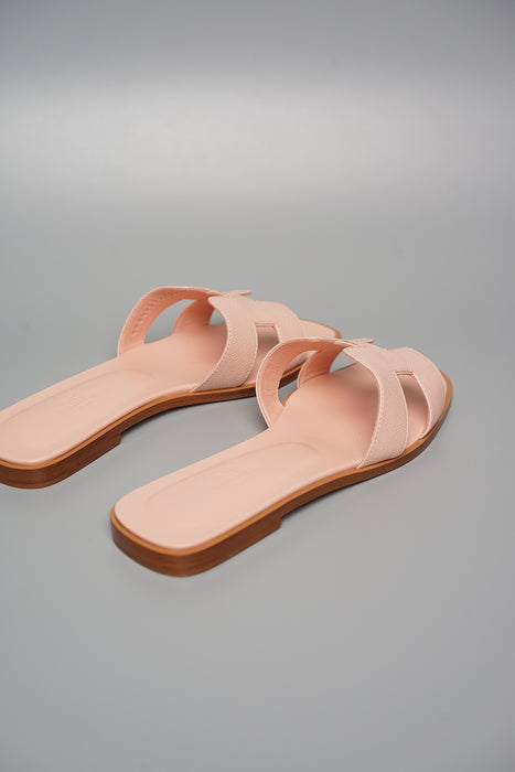 Hermes Oran Sandals in Rose Pale Size 38.5 (Brand New)