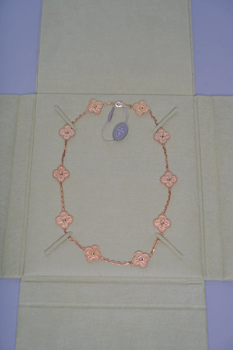 VCA Vintage Alhambra necklace, 10 motifs, Yellow Gold (Brand New)