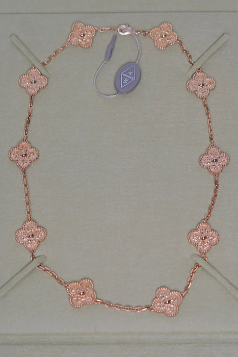 VCA Vintage Alhambra necklace, 10 motifs, Yellow Gold (Brand New)