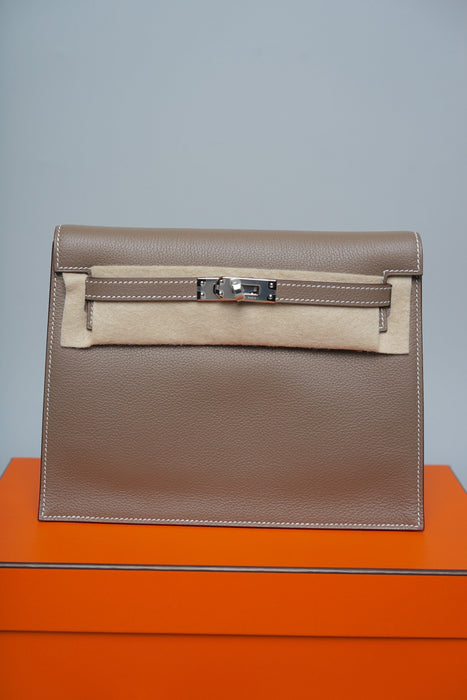 Hermes Kelly Danse in Etoupe Evercolor Phw (Brand New)