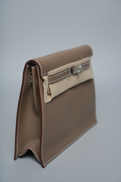 Hermes Kelly Danse in Etoupe Evercolor Phw (Brand New)