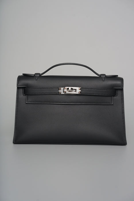Hermes Kelly Pochette in Black Swift Phw (Brand New)
