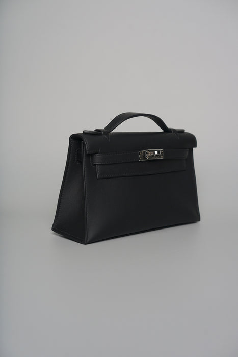 Hermes Kelly Pochette in Black Swift Phw (Brand New)