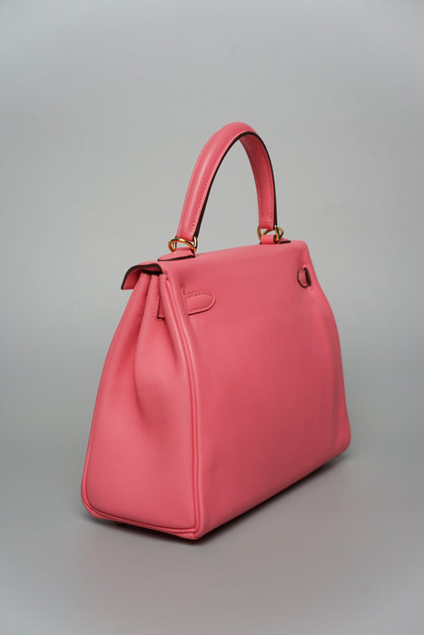 Hermes Kelly 25 Retourne in Rose Azalea Ghw