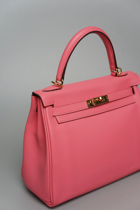 Hermes Kelly 25 Retourne in Rose Azalea Ghw