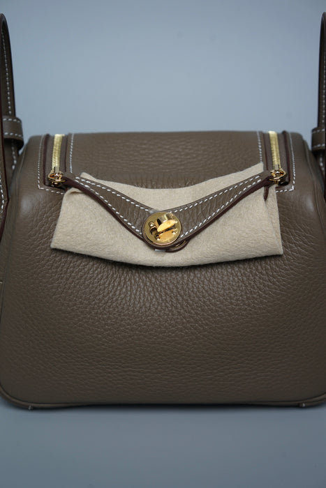 Hermes Mini Lindy ll in Etoupe Ghw (Brand New)