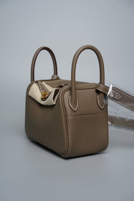 Hermes Mini Lindy ll in Etoupe Ghw (Brand New)