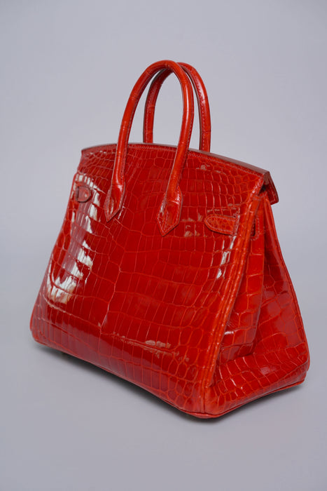 Hermes Birkin 25 in Sanguine Shiny Nilo Ghw