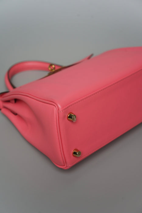 Hermes Kelly 25 Retourne in Rose Azalea Ghw
