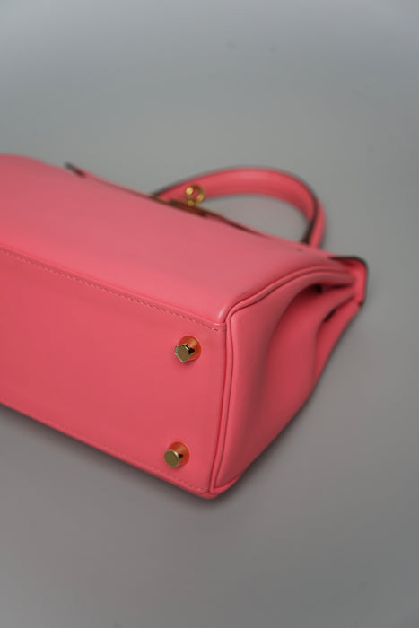 Hermes Kelly 25 Retourne in Rose Azalea Ghw