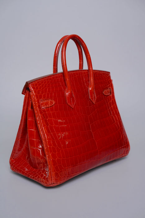 Hermes Birkin 25 in Sanguine Shiny Nilo Ghw